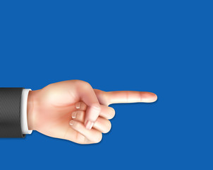 Poster - Male Hand With Pointing Index Finger 