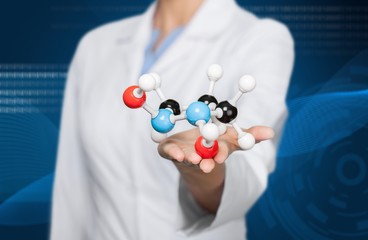 Wall Mural - Close up of Molecular structure model in