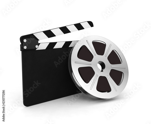 Clap Cinema Action Bobine Film Negatif Illustration Stock Adobe Stock