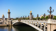 Pont Alexandre III Bridge with Hotel des Invalides. Paris, France