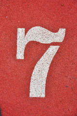 Running Track with numbers 7