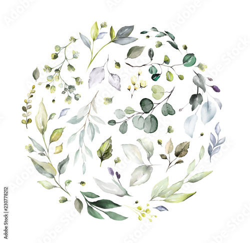 Dekoracja na wymiar  akwarela-kompozycje-kwiatowe-z-liscmi-ziolami-ilustracja-ziolowa-sklad-botaniczny
