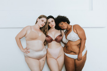 Wall Mural - Diverse women embracing their natural bodies