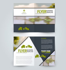 Abstract flyer design background. Brochure template. Can be used for magazine cover, business mockup, education, presentation, report. Green color. Vector illustration.