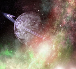 space planets and nebula
