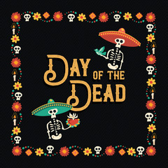 Wall Mural - Day of the dead mexican celebration greeting card