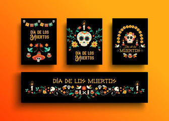 Wall Mural - Day of the dead mexican holiday card collection