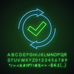 Sticker - Checking process neon light icon