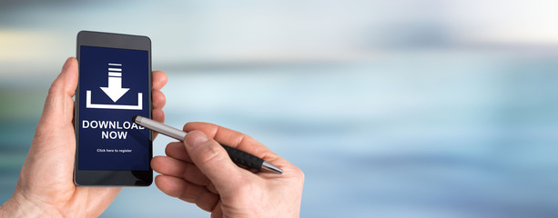 Download concept on a smartphone
