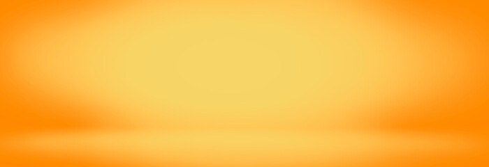 Wall Mural - yellow and orange studio room background, bland banner and empty wall