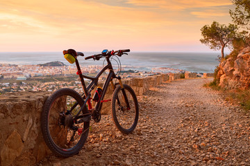 Fototapete - Denia Alicante from Montgo with MTB
