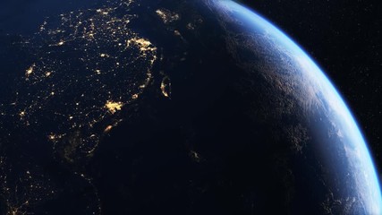 Wall Mural - china and asia from space in 4k