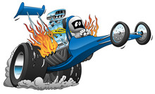 Top Fuel Dragster Cartoon Vector Illustration