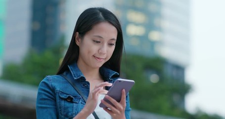 Canvas Print - Woman use of mobile phone