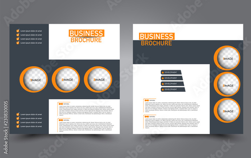 Square Flyer Template Simple Brochure Design Poster For Business Education Advertisement Banner Ad Banner Vector Illustration Orange And Grey Color Buy This Stock Vector And Explore Similar Vectors At Adobe Stock