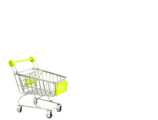 Shopping cart isolated on white background for advertising.