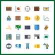 25 bank icon. Vector illustration bank set. atm and billfold icons for bank works