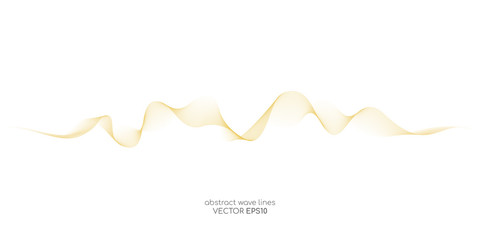 Wall Mural - Vector smooth curve wave lines gold color isolated on white background for luxury concept design element or background.
