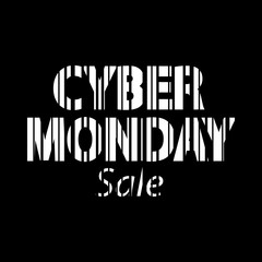 Wall Mural - Cyber monday inscription. Bar code style