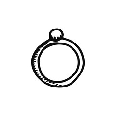 Wall Mural - ring decoration icon. sketch isolated object black