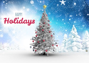 Poster - Happy Holidays text with Christmas tree