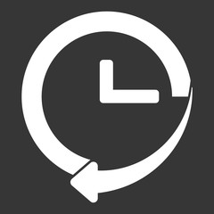 Poster - Clock icon in trendy flat style isolated on background. Clock icon page symbol for your web site design logo Time and watch timer symbol. UI Web Logo. Sign Flat design App Stock. Passage of time icon.