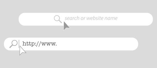 Leinwandbilder - Search bar in the browser. Web link form background.Flat web elements. Templates for app or website. Vector illustration. icon isolated on white background. www search bar icon for website eps 10