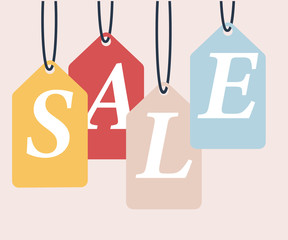 Sale, price tag icon. Sign isolated on white background. Vector flat design illustration