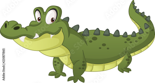 Cartoon cute crocodile Tableau sur Toile