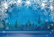 Vector Winter Wonderland Background. Christmas Card.