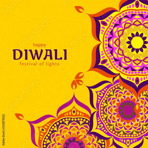 Diwali Light Festival Design Purple Color On Yellow Background Vector Illustration Diwali Hindu Festival Greeting Card Buy This Stock Vector And Explore Similar Vectors At Adobe Stock Adobe Stock