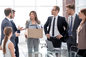 HR Manager shows the employee the new workplace