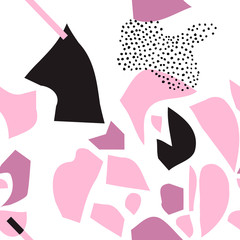 Aufkleber - Pastel scandinavian seamless pattern with ink brush ornaments
