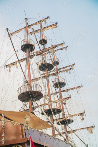 masts of an old sailing ship
