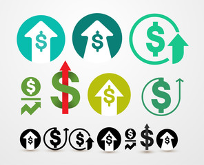 Wall Mural - Set of Profits icon. Profits transparency logo color concept. Vector illustration. Isolated on white background.