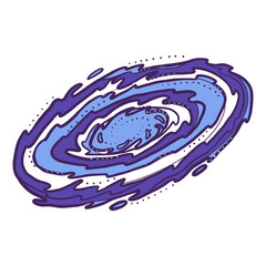 Galaxy icon. Hand drawn illustration of galaxy vector icon for web design