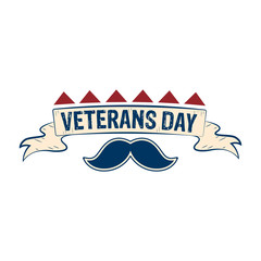 Wall Mural - Isolated retro veteran day label. Vector illustration design