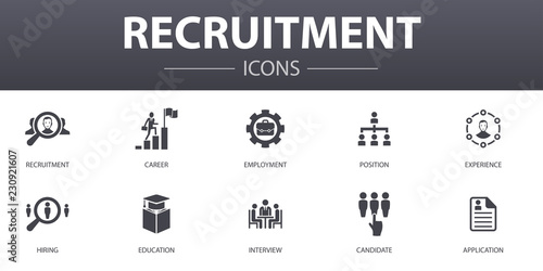 Fotografía recruitment simple concept icons set