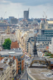 Fototapeta Miasto - View over city of London from St Paul's cathedral,London, United Kingdom