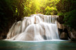 Huay MaeKamin Waterfall is beautiful waterfall in tropical forest, Kanchanaburi province, Thailand.