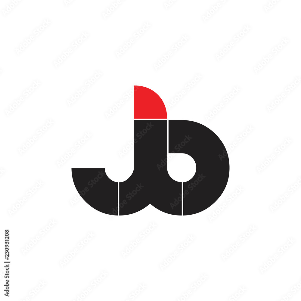 letter jb simple geometric logo vector Stock Vector | Adobe Stock