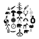 Fototapeta Młodzieżowe - Deforestation icons set. Simple set of 25 deforestation vector icons for web isolated on white background