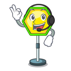 Sticker - With headphone traffic sign isolated on the mascot