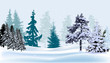 blue winter now forest illustration