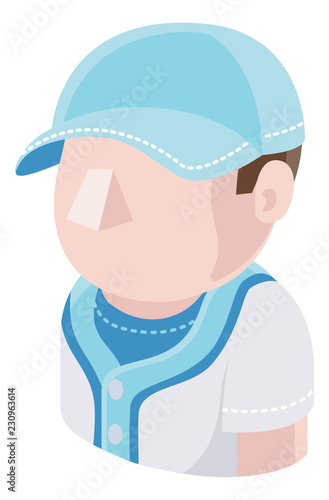A Baseball man avatar carto...