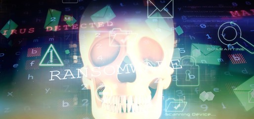 Wall Mural - composite image of virus background
