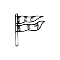 Poster - flag icon. isolated object sketch black on white background