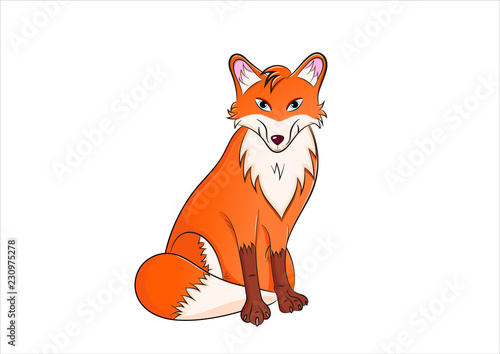 Happy vector fox Canvas-taulu