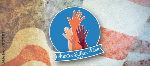 Fotografía Composite image of martin luther king day with hands