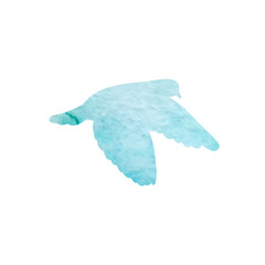 Wall Mural - blue watercolor bird silhouette